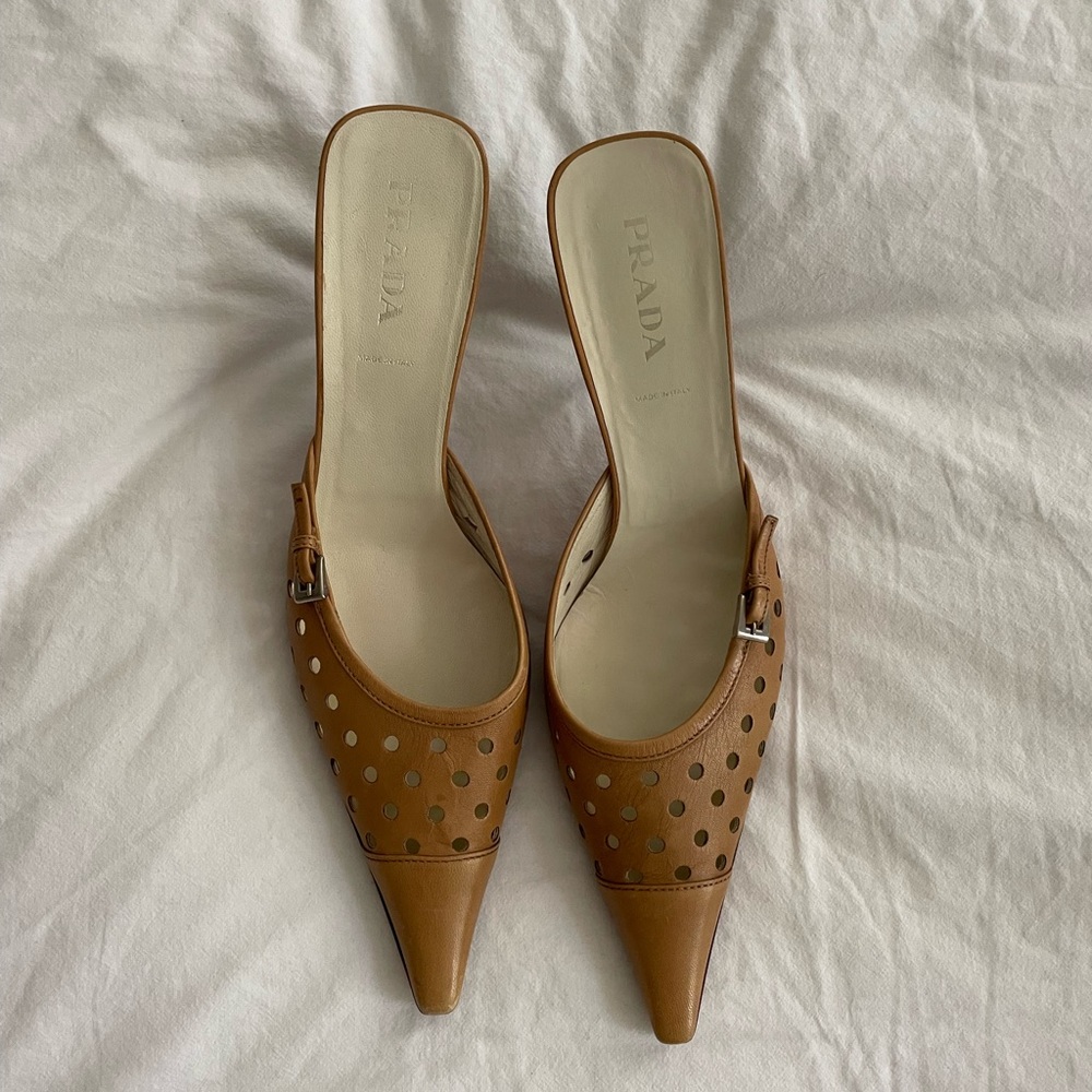 Tan Prada Mules/Heels